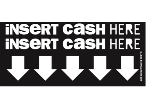 ACO - Insert Cash - White on Clear - 5.5" x 2.44"