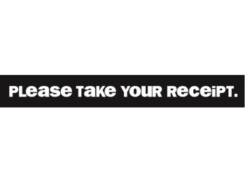 ACO - Please Take Your Receipt - White on Clear - 3.75" x .5"